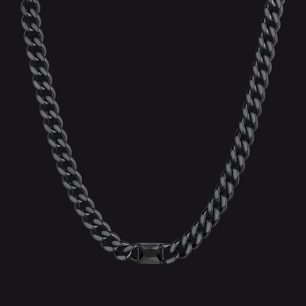 7mm Cuban Link Choker Necklace With Birthstone for