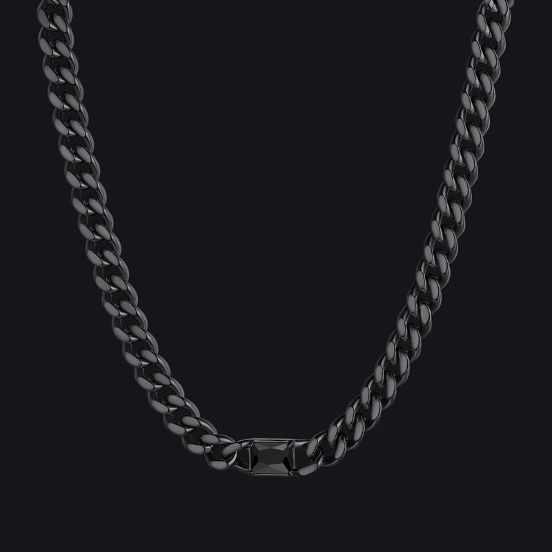 7mm Cuban Link Choker Necklace With Birthstone for