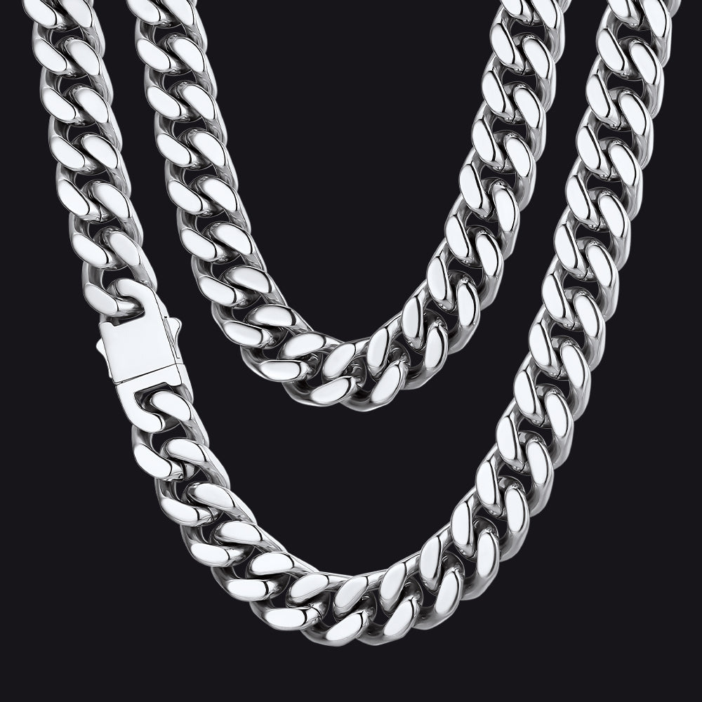 To My Man Miami Cuban Link Chain Necklace, Birthday or Anniversary Gift for Him