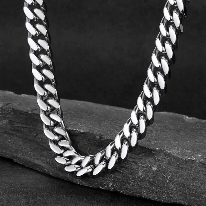 Chunky Cuban Link Chain Choker Necklace for , 5/12/14mm Width