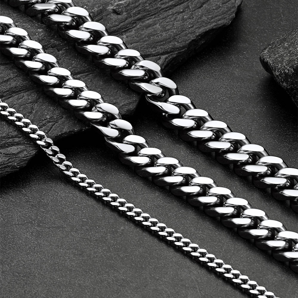 Chunky Cuban Link Chain Choker Necklace for , 5/12/14mm Width