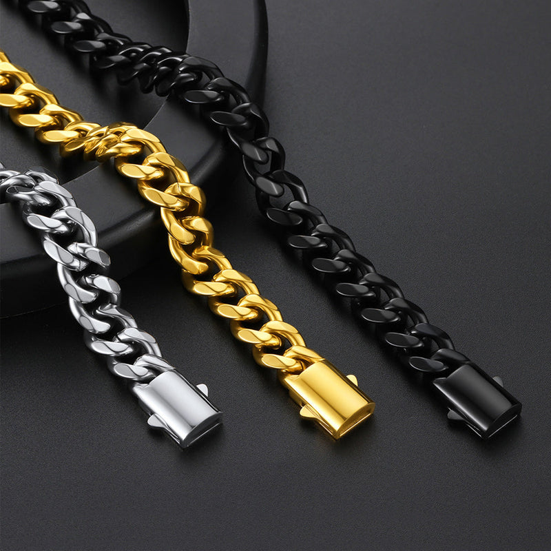 Engraved Cuban Link Chain Necklace for 6/9/12mm Width