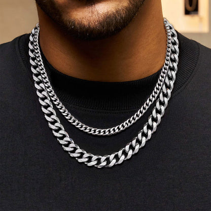 Engraved Cuban Link Chain Necklace for 6/9/12mm Width