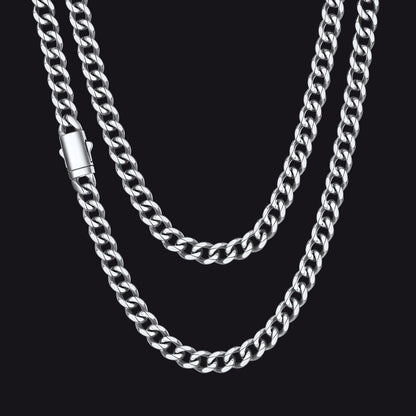Engraved Cuban Link Chain Necklace for 6/9/12mm Width