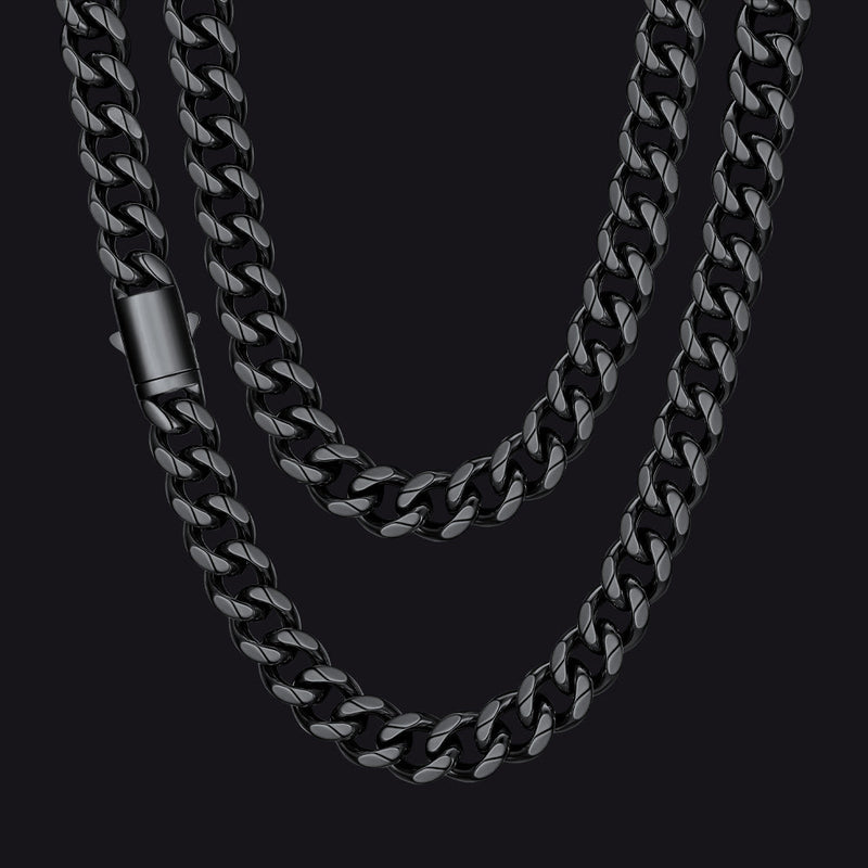 Engraved Cuban Link Chain Necklace for 6/9/12mm Width