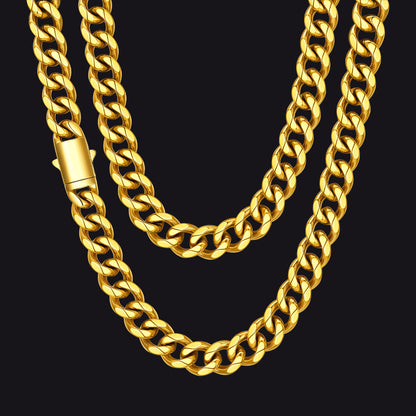 Engraved Cuban Link Chain Necklace for 6/9/12mm Width