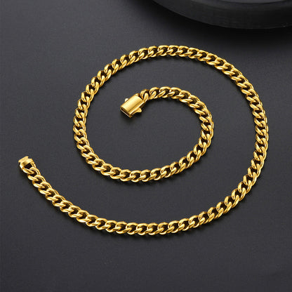 Engraved Cuban Link Chain Necklace for 6/9/12mm Width