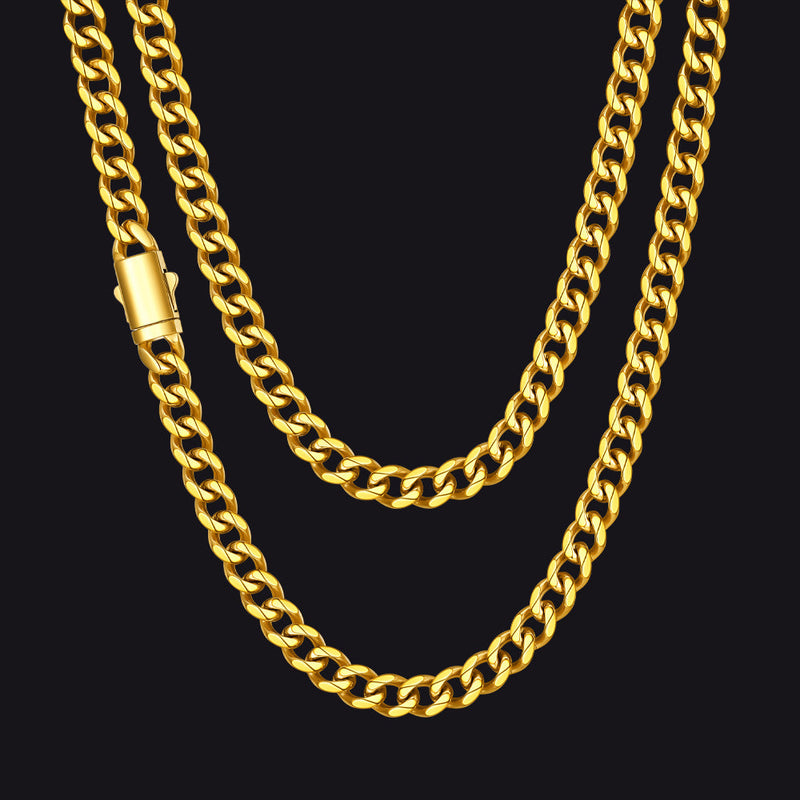 Engraved Cuban Link Chain Necklace for 6/9/12mm Width
