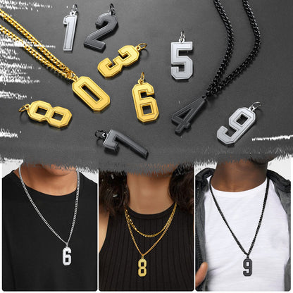 Personalized Sports Jersey Number Chain Necklace for Sport Fans