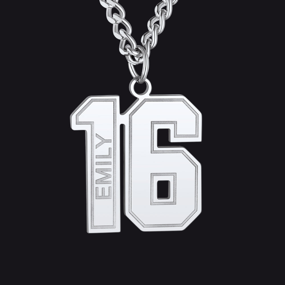Custom Sports Jersey Number Necklace for Sport Fans, Gift for