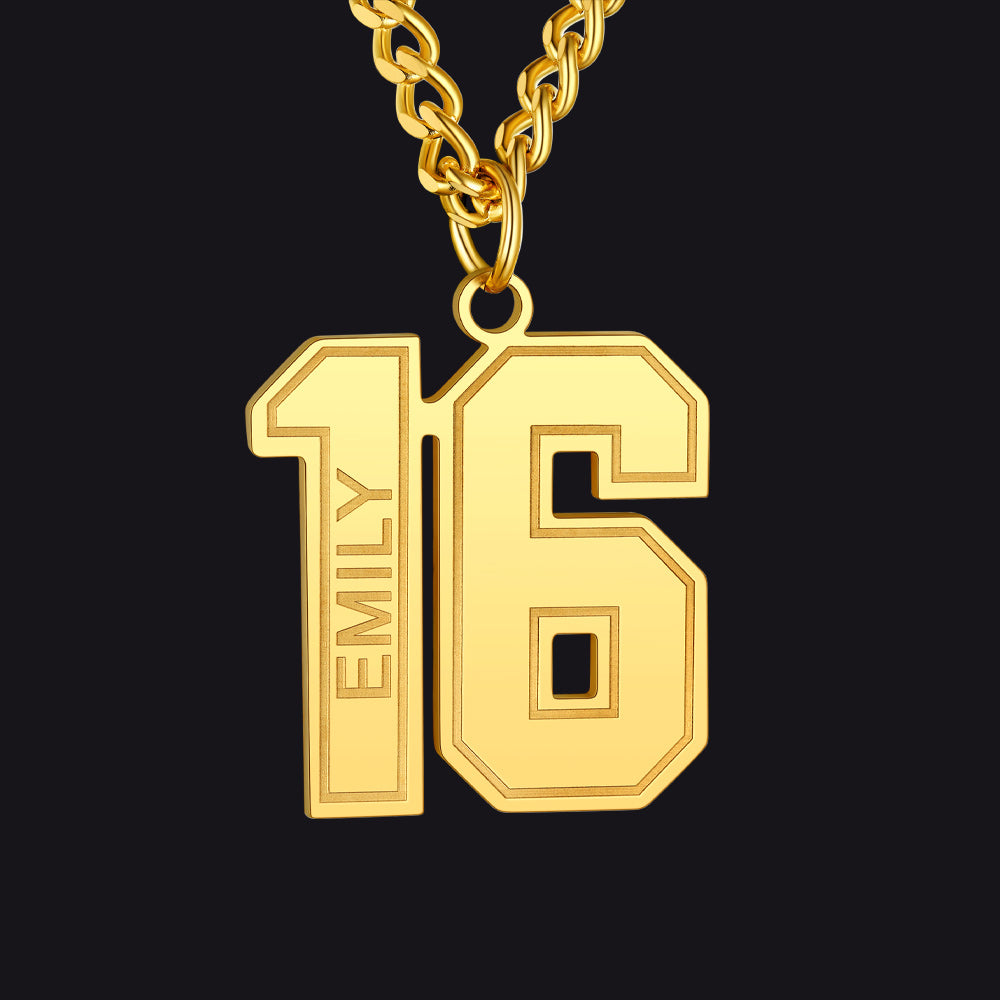 Custom Sports Jersey Number Necklace for Sport Fans, Gift for