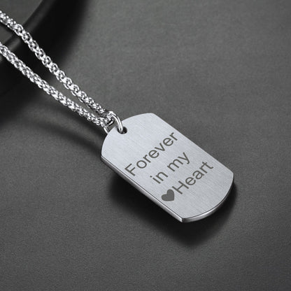 Gothic Skull Dog Tag Pendant Necklace for