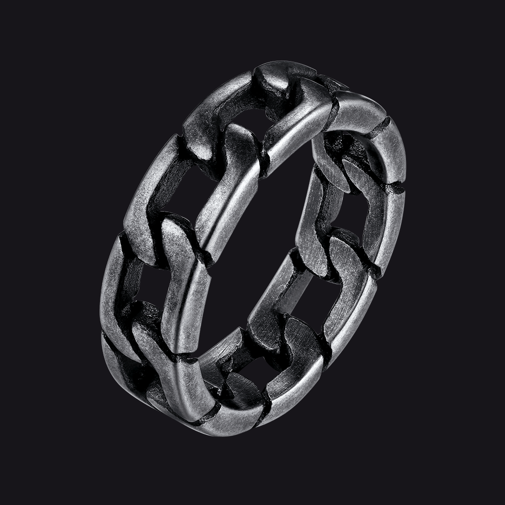 Chunky Cuban Link Chain Ring for Stainless Steel