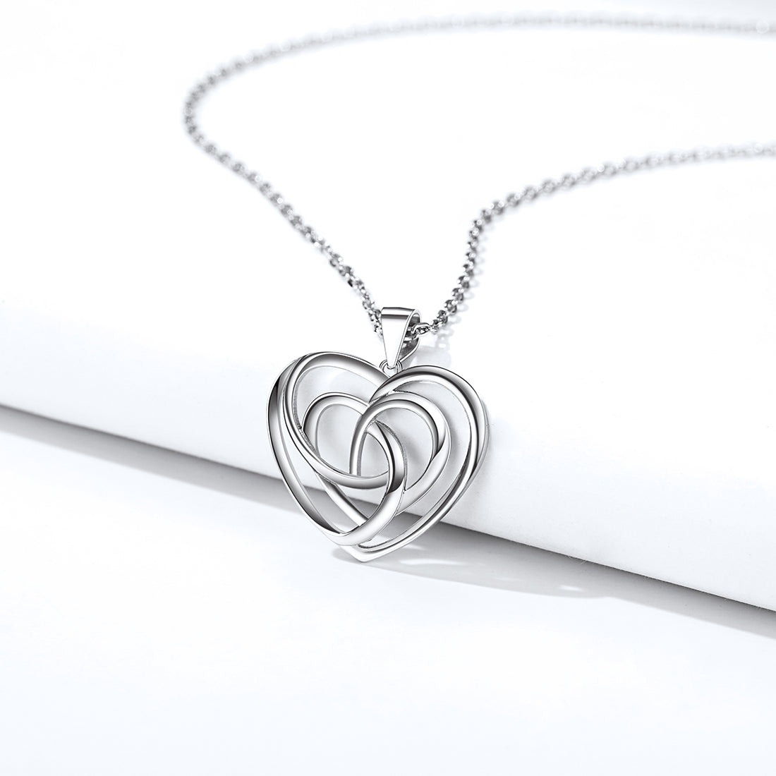 Sterling Silver Heart Celtic Knot Pendant Necklace for