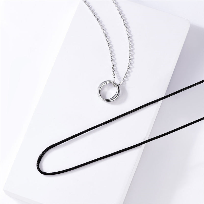 Flash 925 Sterling Silver Circle Necklace for