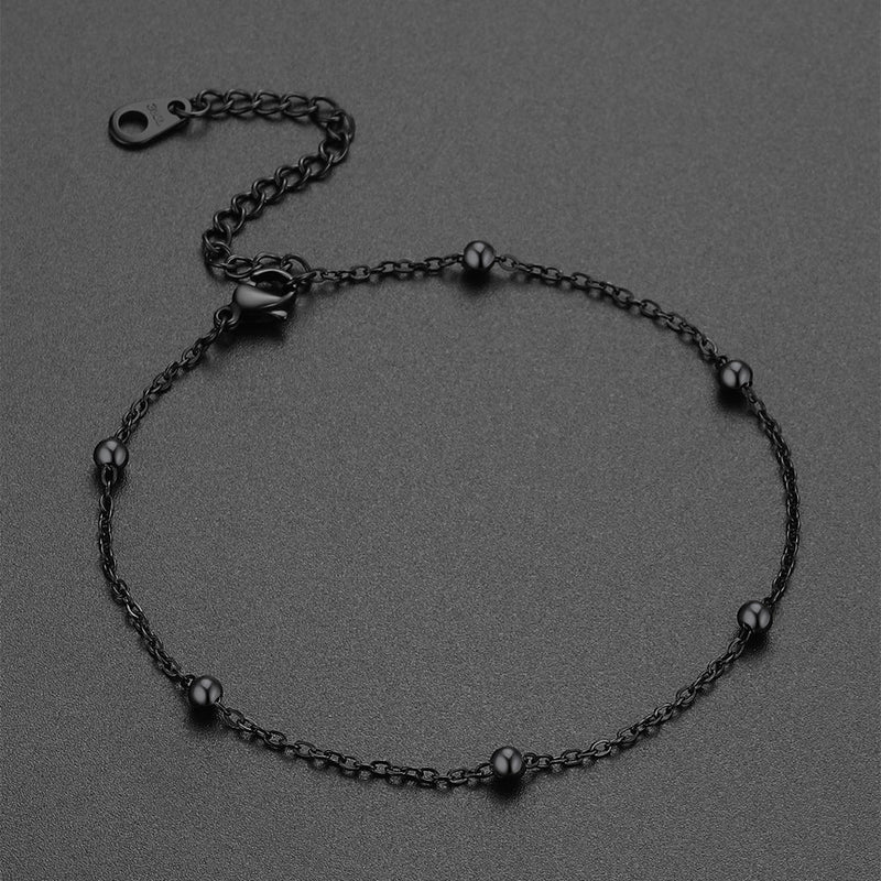 Stainless Steel Cable Chain Bobble Ankle Bracelet for Mom