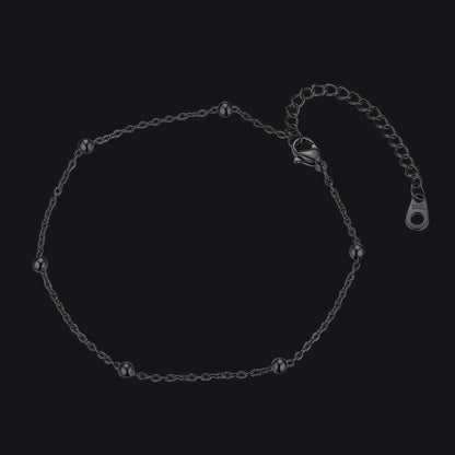 Stainless Steel Cable Chain Bobble Ankle Bracelet for Mom