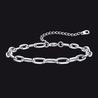 Paperclip Chain Anklet Bracelet for , 2/3/6mm Width