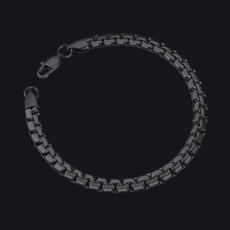 Flat Box Link Chain Bracelet for