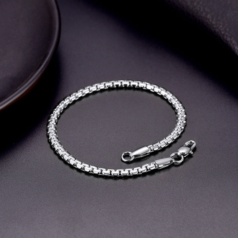 6mm Flat Box Link Chain & Bracelet Bundle Set for
