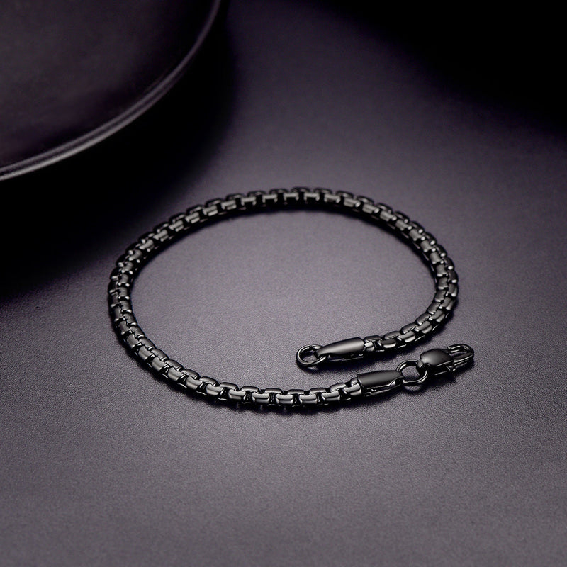 Flat Box Link Chain Bracelet for