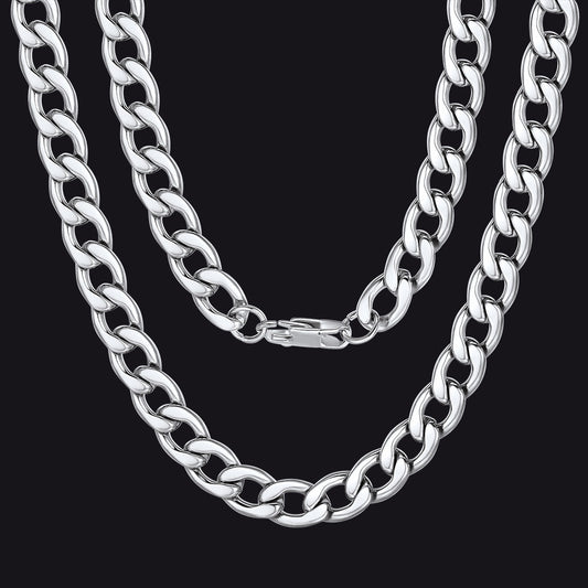 Sturdy Cuban Link Chain Necklace Lobster Clasp for