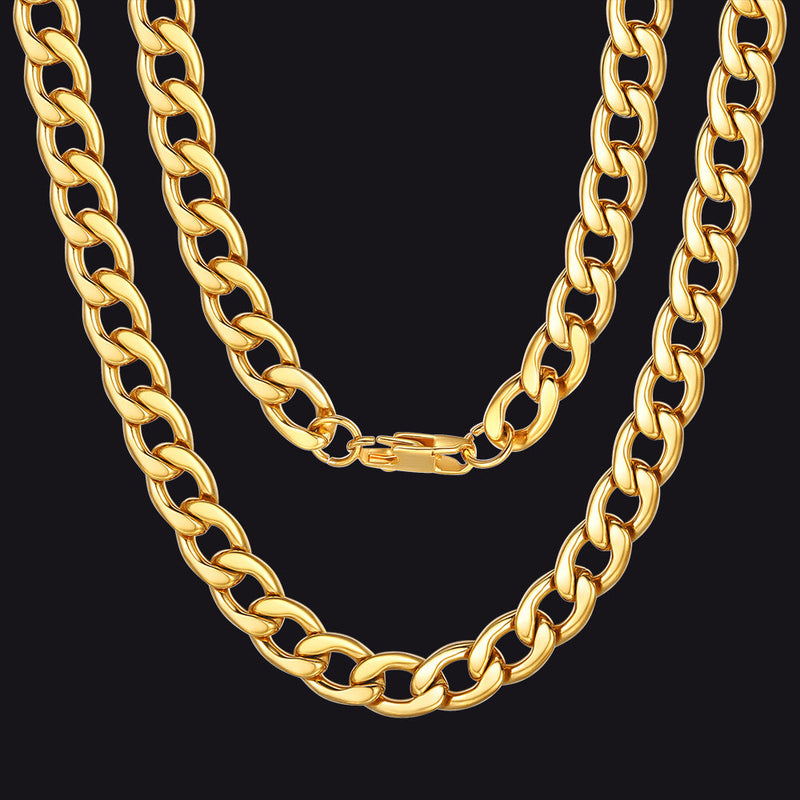 Sturdy Cuban Link Chain Necklace Lobster Clasp for