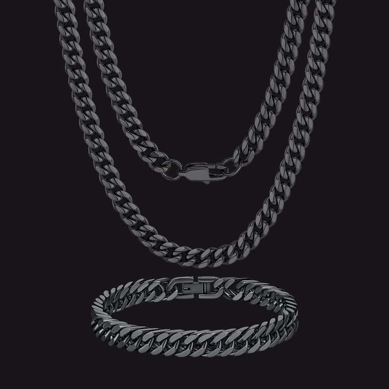 6mm Cuban Link Chain & Bracelet Gift Set for