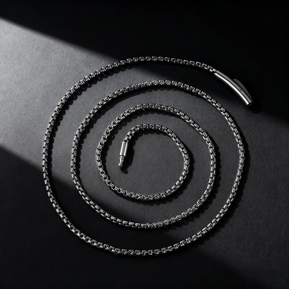 2mm Stainless Steel Rolo Cable Chain Necklace for