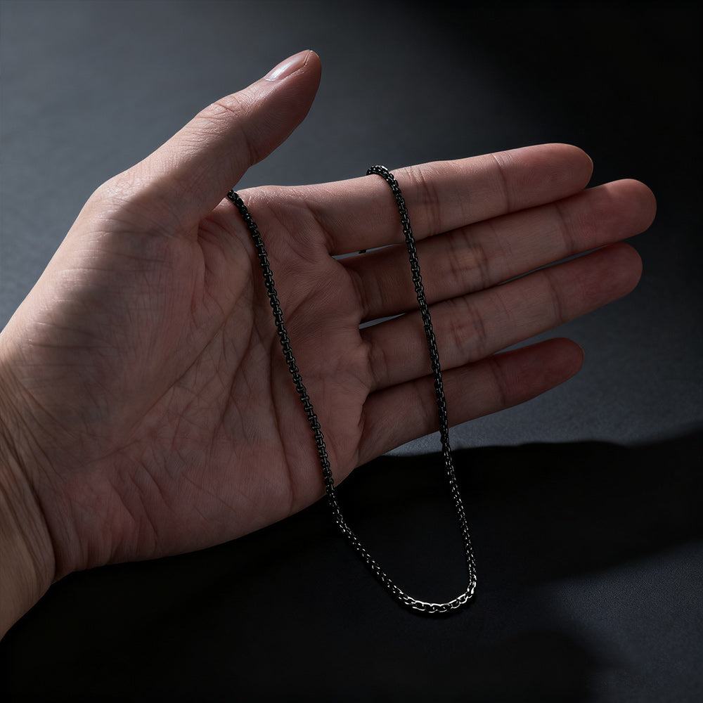 2mm Stainless Steel Rolo Cable Chain Necklace for