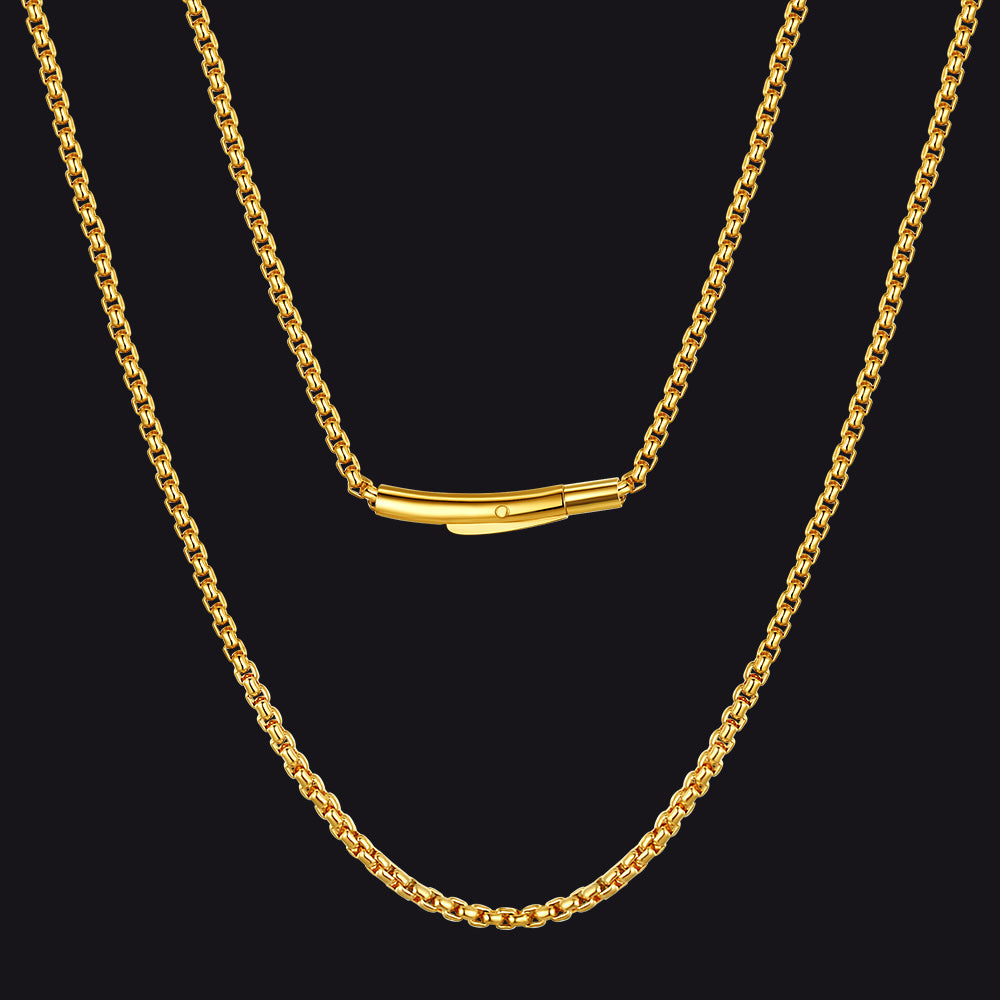 2mm Stainless Steel Rolo Cable Chain Necklace for