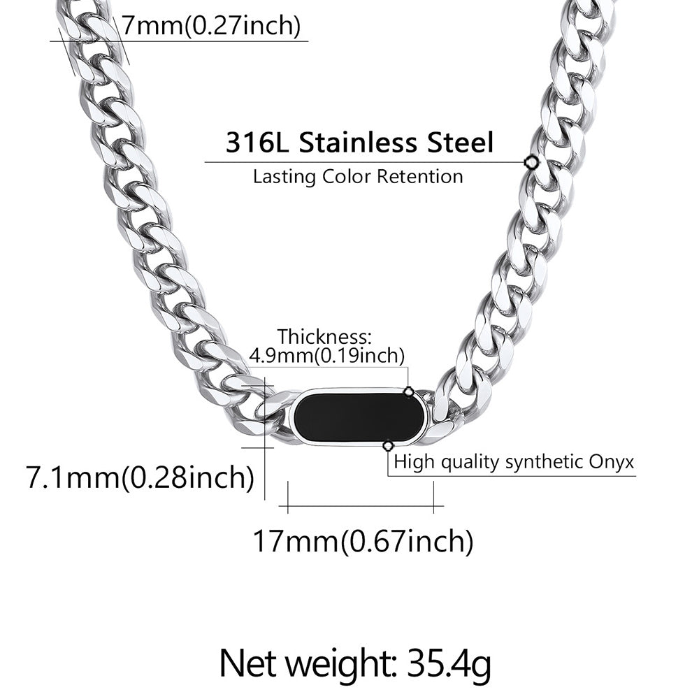7mm Custom Engraved Name Choker Link Chain Necklace for