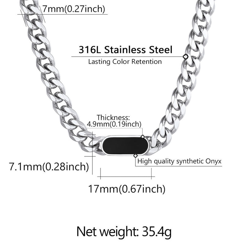 7mm Custom Engraved Name Choker Link Chain Necklace for