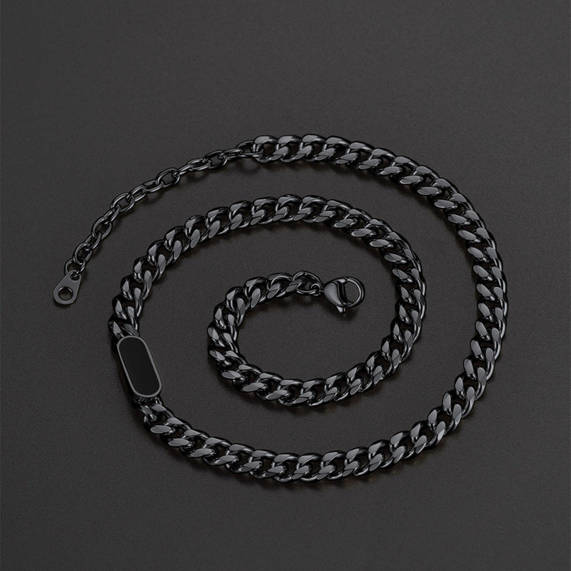 7mm Custom Engraved Name Choker Link Chain Necklace for