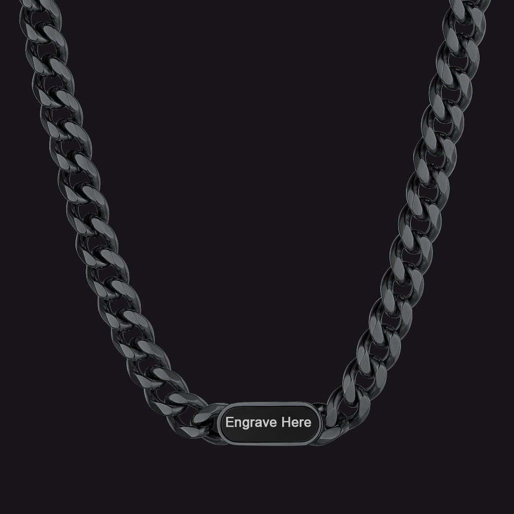 7mm Custom Engraved Name Choker Link Chain Necklace for