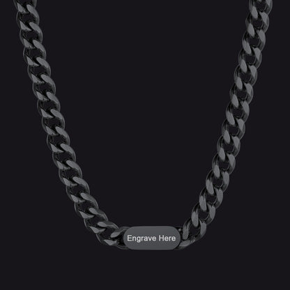 7mm Engraved Name Cuban Chain Choker Necklace for