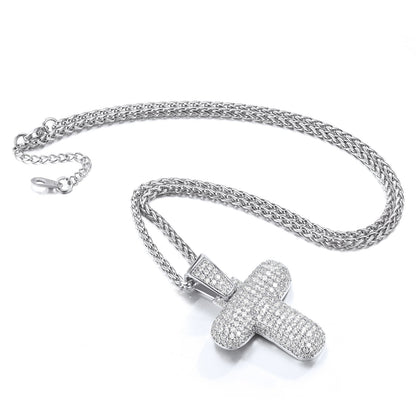 Diamond Bubble Letter Initial Necklace for