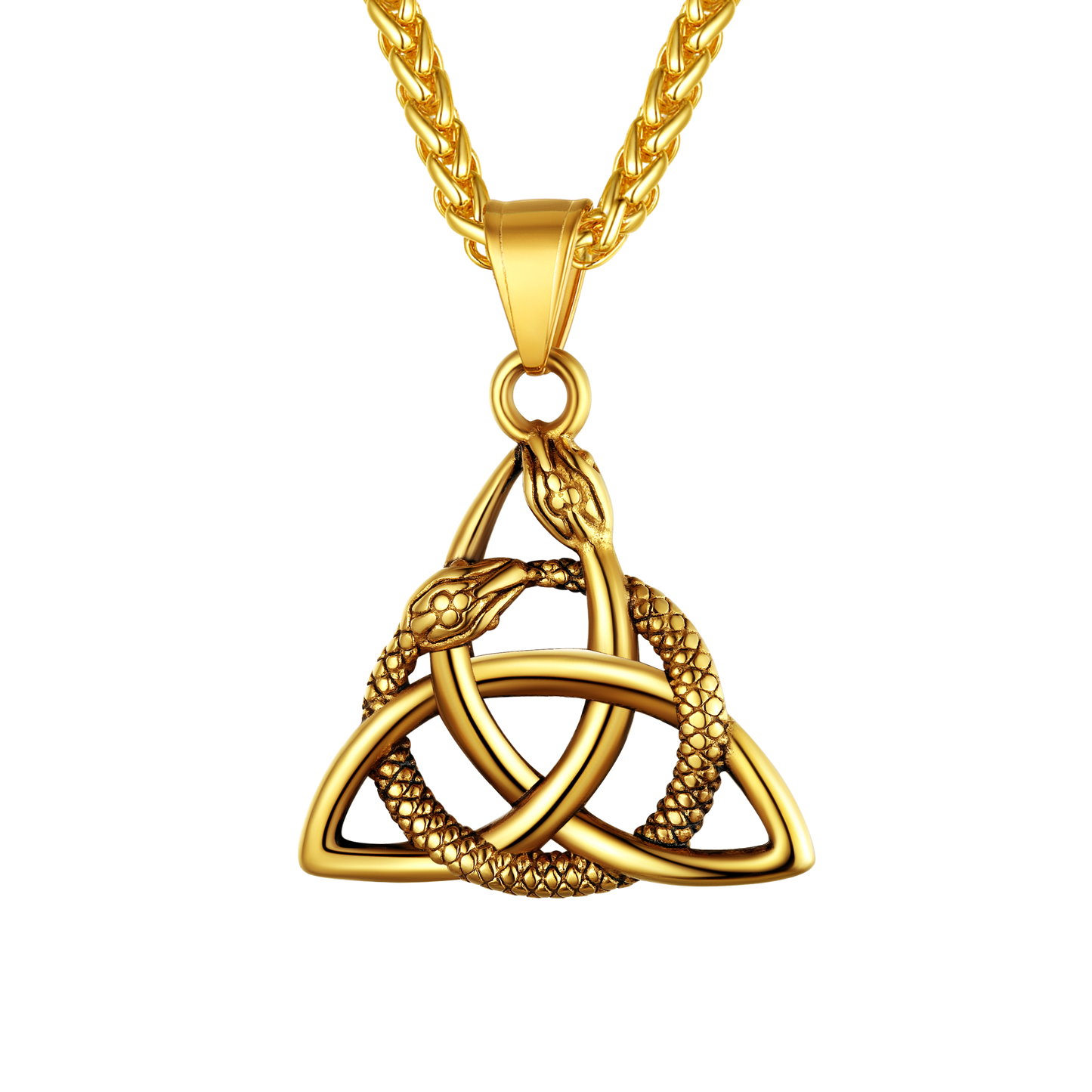 Ouroboros Celtic Knot Snake Pendant Necklace