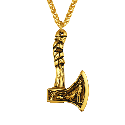 Norse Viking Battle Axe Necklace Amulet Jewelry for