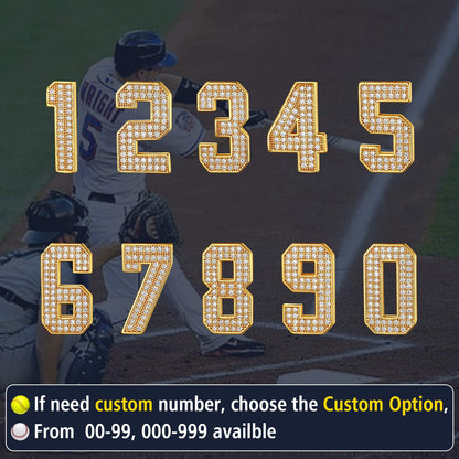 Custom Diamond Baseball Jersey Number Necklace for