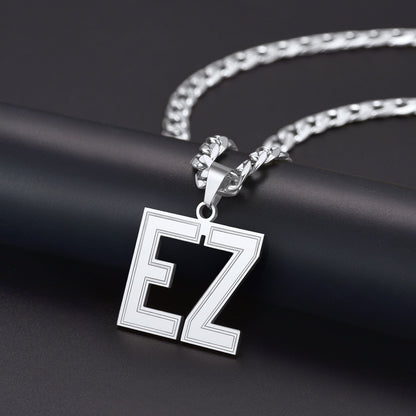 Custom Name Letter Cuban Link Chain Necklace for