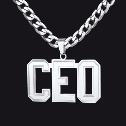 Custom Name Letter Cuban Link Chain Necklace for