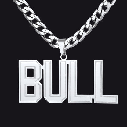 Custom Name Letter Cuban Link Chain Necklace for