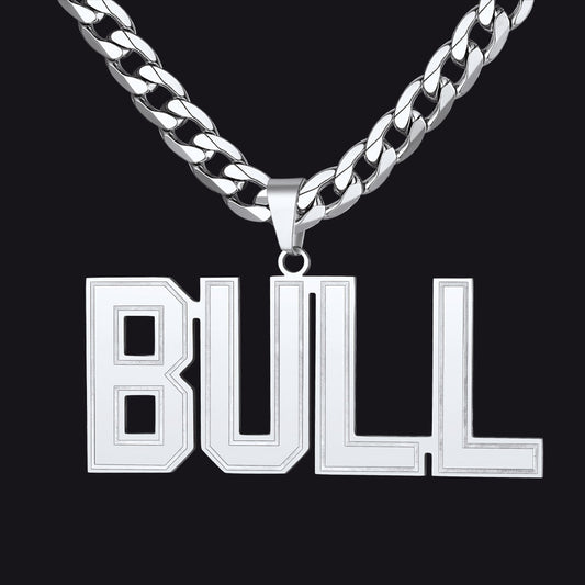 Custom Name Letter Cuban Link Chain Necklace for
