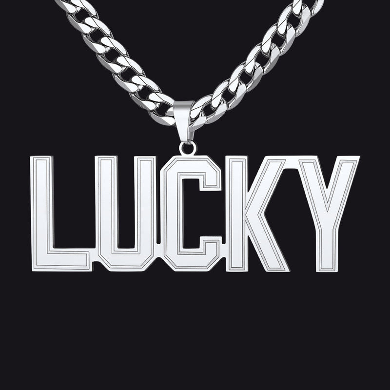 Custom Name Letter Cuban Link Chain Necklace for