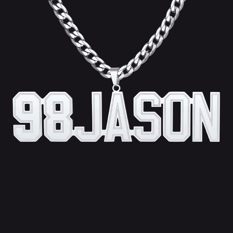Custom Name Letter Cuban Link Chain Necklace for
