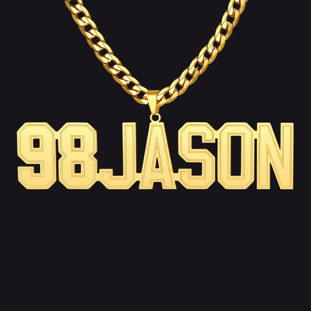 Custom Name Letter Cuban Link Chain Necklace for