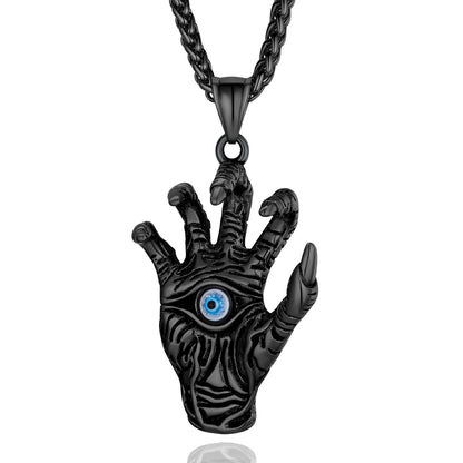Dragon Claw Blue Evil Eye Pendant Necklace for