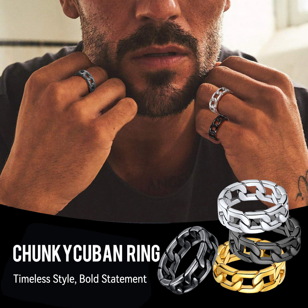 Chunky Cuban Link Chain Ring for Stainless Steel
