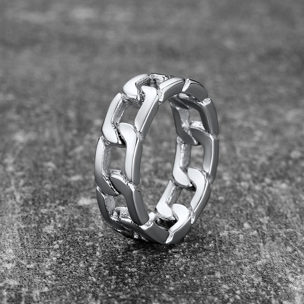 Chunky Cuban Link Chain Ring for Stainless Steel
